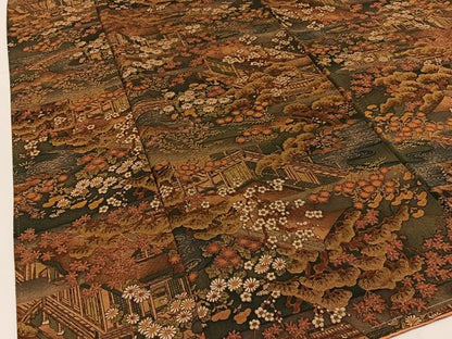 平和屋着物■上質な小紋 松竹梅 風景文 正絹 逸品 BAAW9736hj