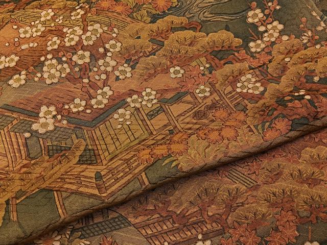 平和屋着物■上質な小紋 松竹梅 風景文 正絹 逸品 BAAW9736hj