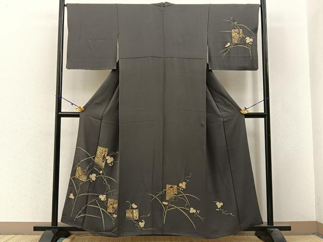 平和屋着物■訪問着 刺繍 鶴 松竹梅 蔦の葉文 金彩 正絹 逸品 BAAW9740hj