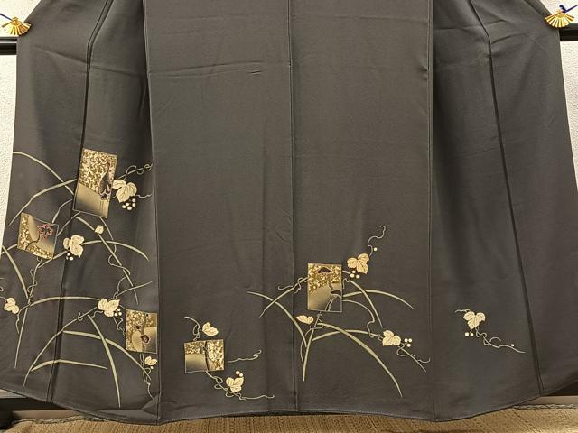 平和屋着物■訪問着 刺繍 鶴 松竹梅 蔦の葉文 金彩 正絹 逸品 BAAW9740hj
