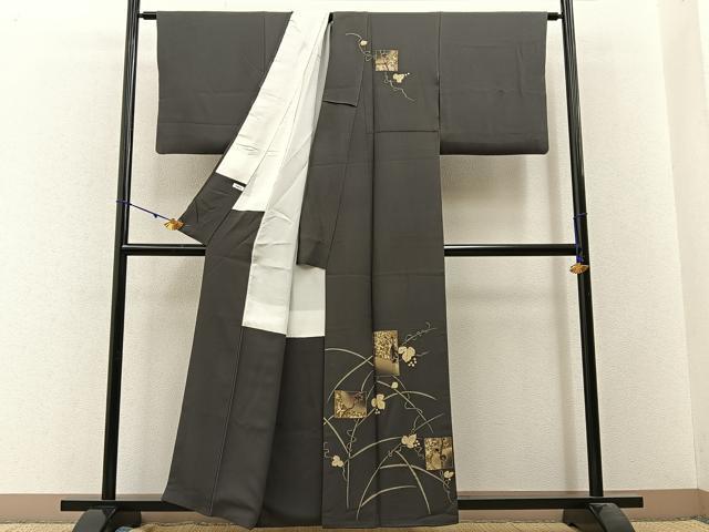 平和屋着物■訪問着 刺繍 鶴 松竹梅 蔦の葉文 金彩 正絹 逸品 BAAW9740hj