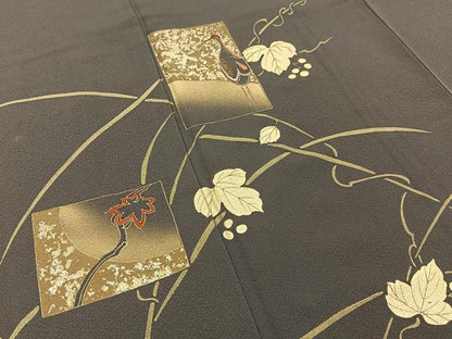 平和屋着物■訪問着 刺繍 鶴 松竹梅 蔦の葉文 金彩 正絹 逸品 BAAW9740hj