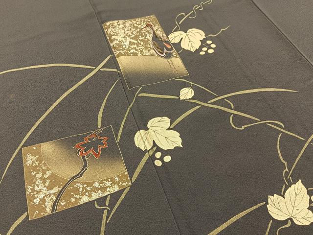 平和屋着物■訪問着 刺繍 鶴 松竹梅 蔦の葉文 金彩 正絹 逸品 BAAW9740hj