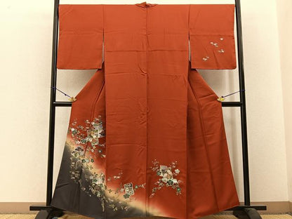 平和屋着物■中国三大刺繍 スワトウ刺繍 訪問着 駒刺繍 色紙重ね貝桶花文 暈し染め 金銀彩 正絹 逸品 BAAW9743hj