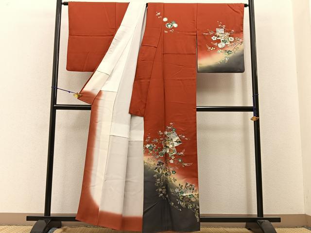 平和屋着物■中国三大刺繍 スワトウ刺繍 訪問着 駒刺繍 色紙重ね貝桶花文 暈し染め 金銀彩 正絹 逸品 BAAW9743hj
