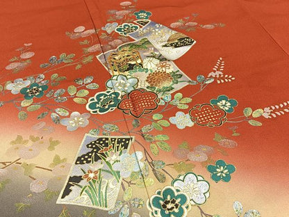平和屋着物■中国三大刺繍 スワトウ刺繍 訪問着 駒刺繍 色紙重ね貝桶花文 暈し染め 金銀彩 正絹 逸品 BAAW9743hj