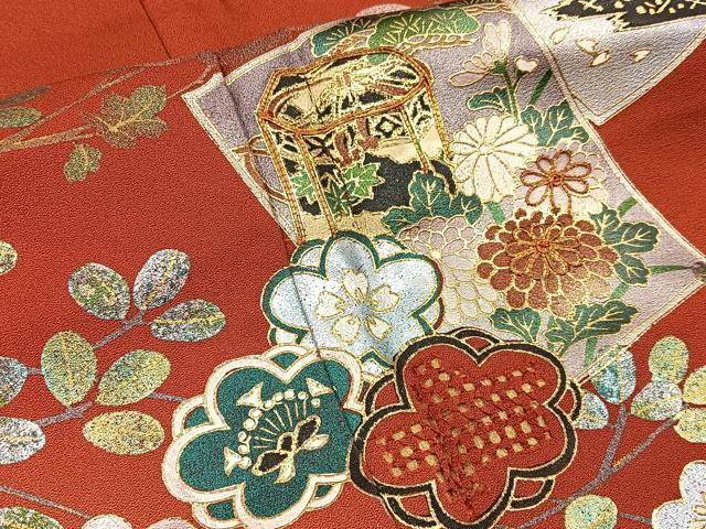 平和屋着物■中国三大刺繍 スワトウ刺繍 訪問着 駒刺繍 色紙重ね貝桶花文 暈し染め 金銀彩 正絹 逸品 BAAW9743hj