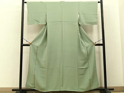 平和屋着物■上質な色無地 若葉色 正絹 逸品 未使用 BAAW9745hj