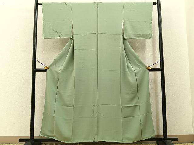 平和屋着物■上質な色無地 若葉色 正絹 逸品 未使用 BAAW9745hj