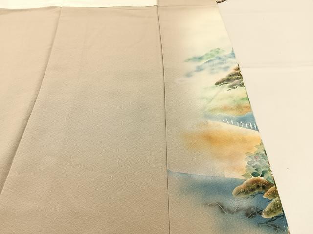 平和屋着物■訪問着 渡橋風景文 暈し染め 正絹 逸品 BAAW9748hj