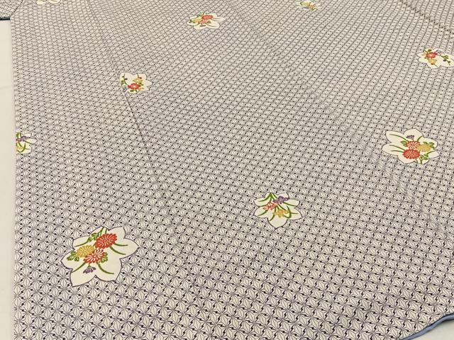 平和屋着物■上質な小紋 草花文 正絹 逸品 BAAW9749hj
