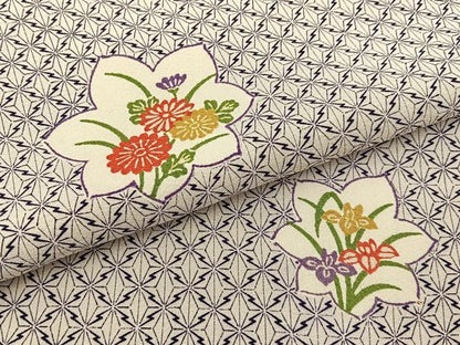 平和屋着物■上質な小紋 草花文 正絹 逸品 BAAW9749hj