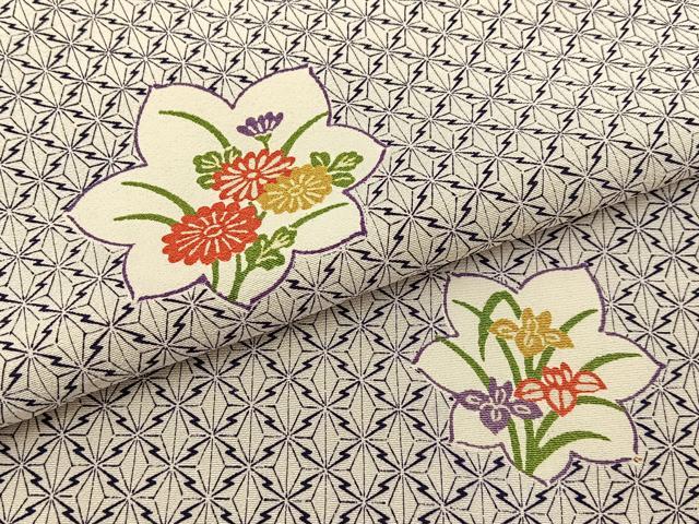 平和屋着物■上質な小紋 草花文 正絹 逸品 BAAW9749hj