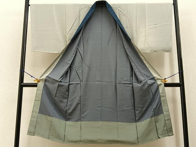 平和屋着物■男性 長襦袢 袷 作家物 手描き 御所解文 暈し染め 金彩 正絹 逸品 未使用 BAAW9751hj