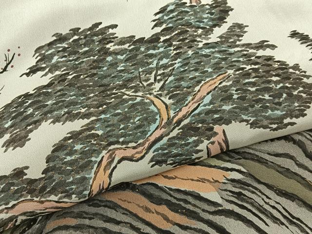 平和屋着物■男性 長襦袢 袷 作家物 手描き 御所解文 暈し染め 金彩 正絹 逸品 未使用 BAAW9751hj
