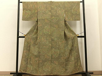 平和屋着物■上質な小紋 御所車花文 鮫小紋柄 正絹 逸品 BAAW9759hj