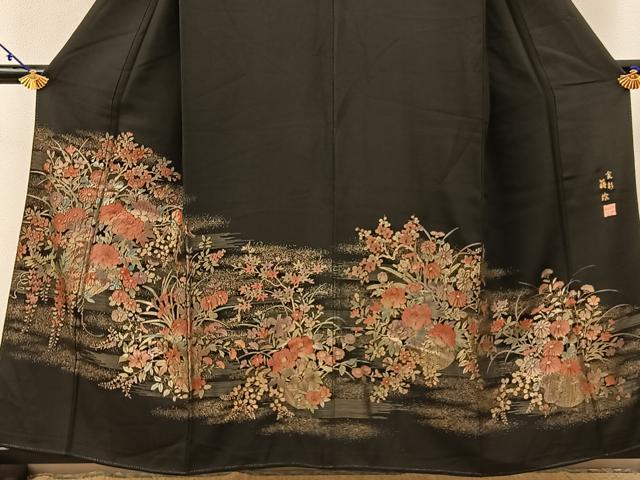 平和屋着物■豪華黒留袖 作家物 蒔絵 金彩 正絹 逸品 BAAW9766hj