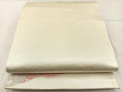 平和屋着物◎六通柄袋帯 彩華綴 飛鶴文 金糸 正絹 逸品 BAAW9771hj