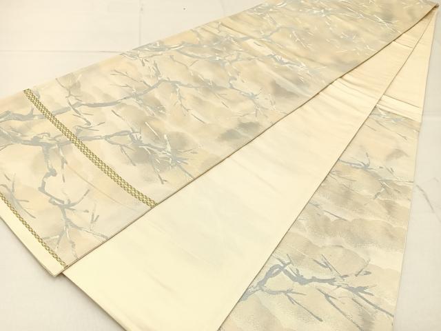平和屋着物◎六通柄袋帯 木立 引箔 正絹 逸品 BAAW9772hj