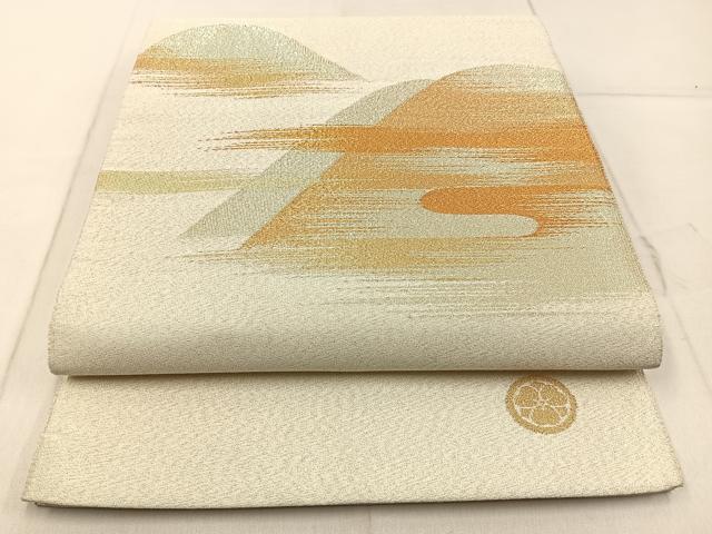 平和屋着物◎太鼓柄袋帯 綴れ 重ね山文 金糸 正絹 逸品 BAAW9773hj