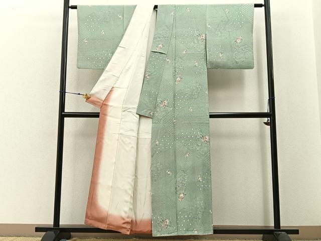 平和屋着物■上質な小紋 辻が花 金彩 正絹 逸品 BAAW9776hj