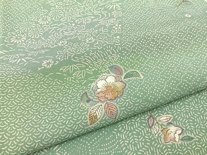 平和屋着物■上質な小紋 辻が花 金彩 正絹 逸品 BAAW9776hj