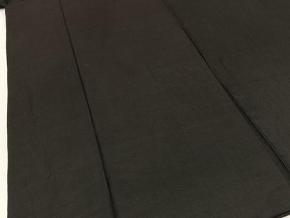 平和屋着物■男性　黒紋付　紬地　正絹　逸品　BAAW9782hj