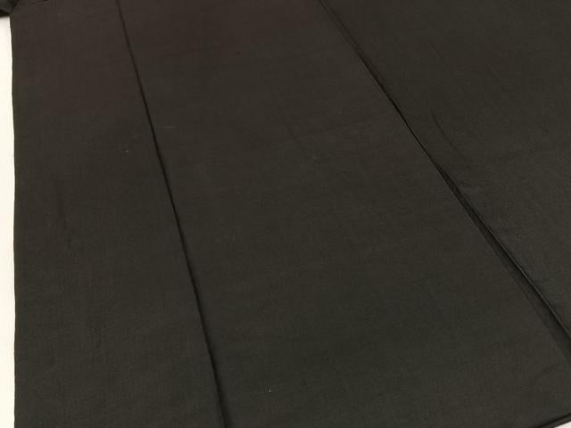平和屋着物■男性　黒紋付　紬地　正絹　逸品　BAAW9782hj