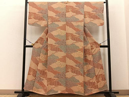 平和屋着物■上質な小紋 花鳥文 金彩 正絹 逸品 BAAW9788hj