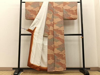 平和屋着物■上質な小紋 花鳥文 金彩 正絹 逸品 BAAW9788hj