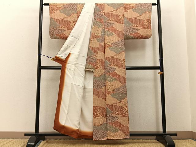 平和屋着物■上質な小紋 花鳥文 金彩 正絹 逸品 BAAW9788hj