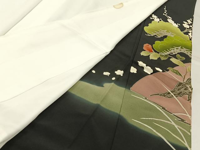 平和屋着物■豪華黒留袖　作家物　花鳥文　金彩　正絹　逸品　BAAW9791hj