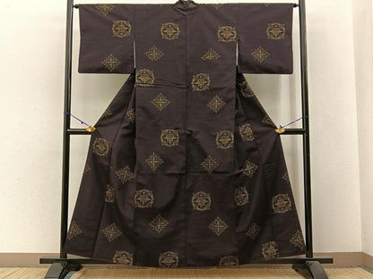 平和屋着物■上質な紬　吉祥文　三越扱い　正絹　逸品　BAAW9793hj