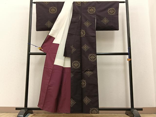 平和屋着物■上質な紬　吉祥文　三越扱い　正絹　逸品　BAAW9793hj