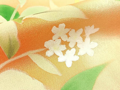 平和屋着物■訪問着　手描き　草花文　暈し染め　正絹　逸品　BAAW9800hj