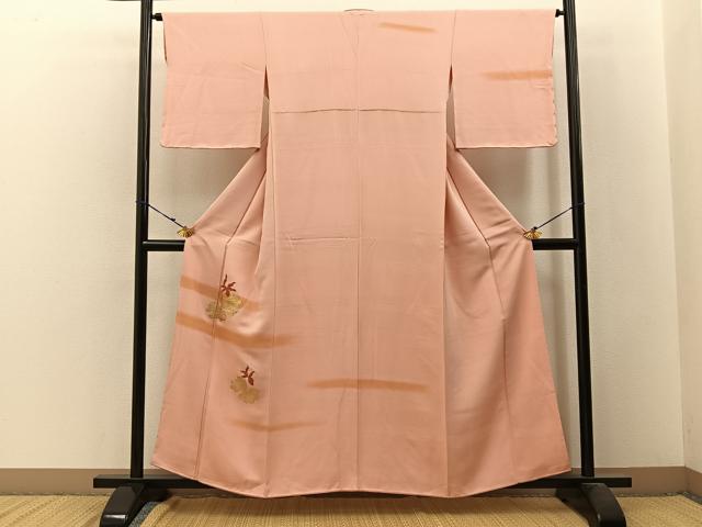 平和屋着物■訪問着　竹屋町刺繍　草花文　金糸　正絹　逸品　未使用　BAAW9801hj