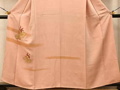 平和屋着物■訪問着　竹屋町刺繍　草花文　金糸　正絹　逸品　未使用　BAAW9801hj