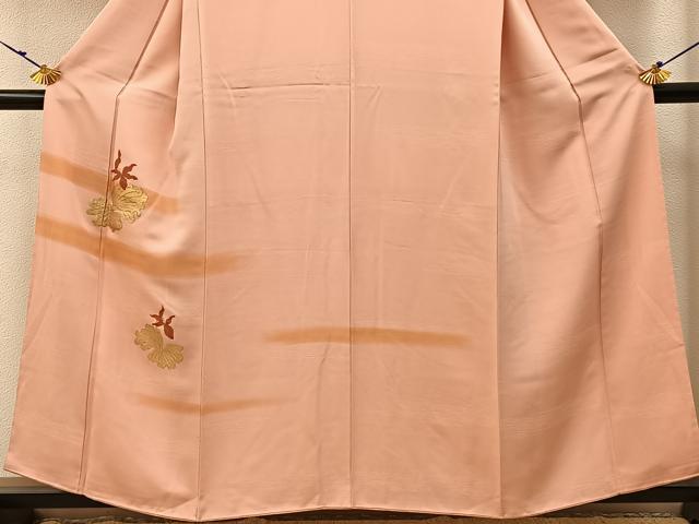 平和屋着物■訪問着　竹屋町刺繍　草花文　金糸　正絹　逸品　未使用　BAAW9801hj