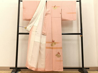 平和屋着物■訪問着　竹屋町刺繍　草花文　金糸　正絹　逸品　未使用　BAAW9801hj