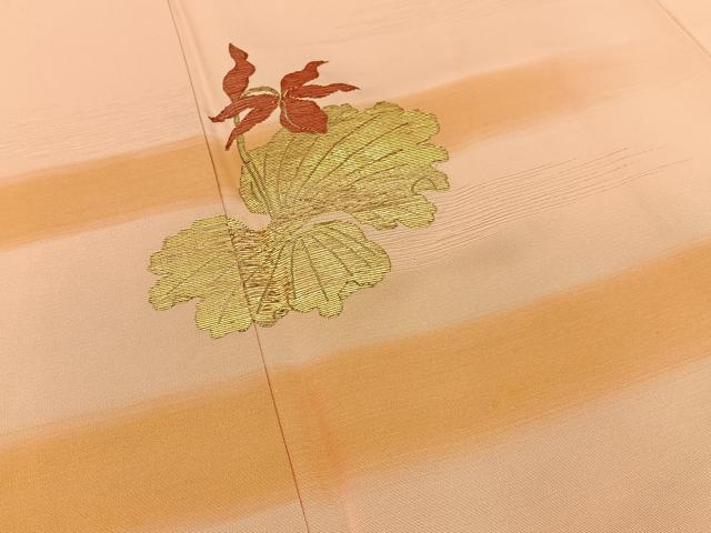 平和屋着物■訪問着　竹屋町刺繍　草花文　金糸　正絹　逸品　未使用　BAAW9801hj