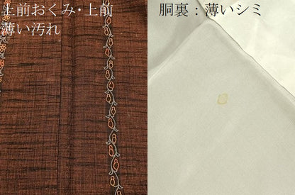 平和屋着物■上質な小紋　草花間道　正絹　逸品　BAAW9812hj