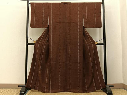 平和屋着物■上質な小紋　草花間道　正絹　逸品　BAAW9812hj