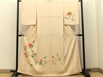 平和屋着物■訪問着　友禅　枝花文　正絹　逸品　BAAW9814hj