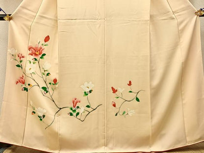 平和屋着物■訪問着　友禅　枝花文　正絹　逸品　BAAW9814hj