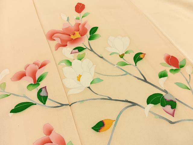 平和屋着物■訪問着　友禅　枝花文　正絹　逸品　BAAW9814hj