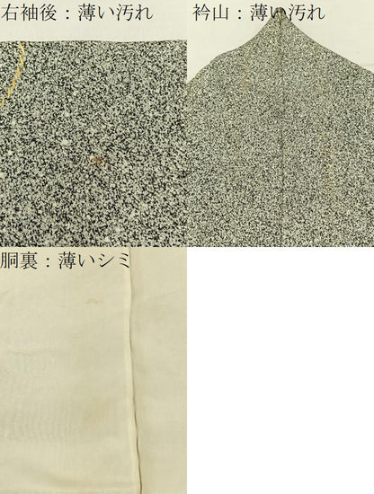 平和屋着物■訪問着　刺繍　紐文　たたき染め　黒地　金彩　正絹　逸品　BAAW9821hj