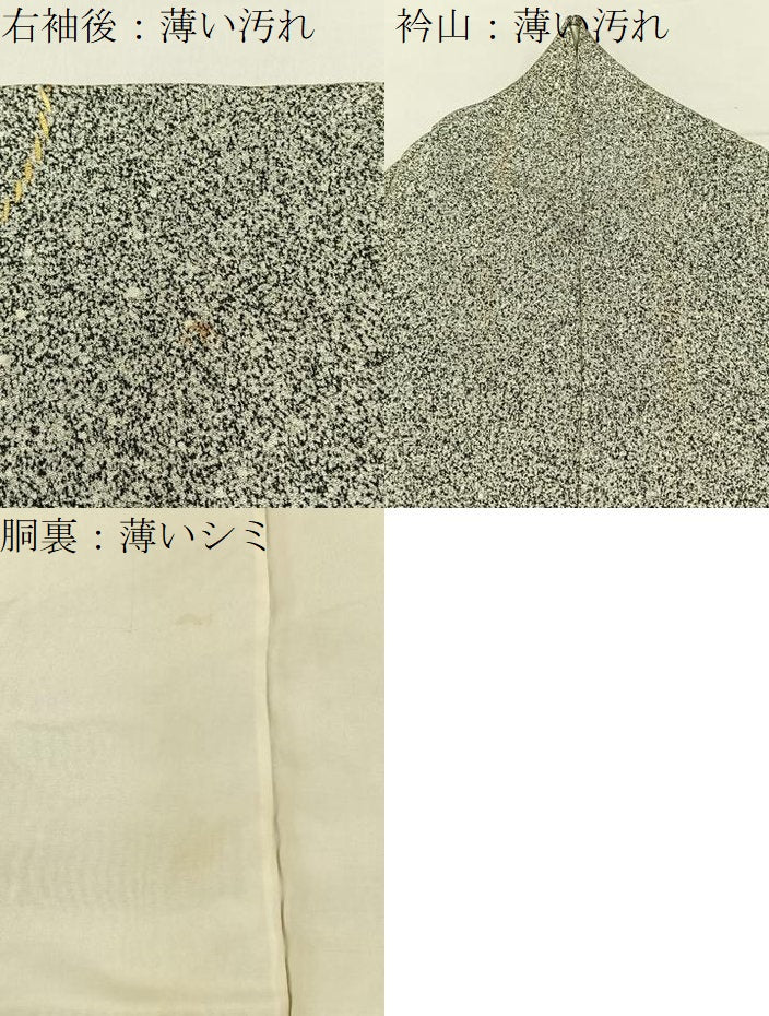 平和屋着物■訪問着　刺繍　紐文　たたき染め　黒地　金彩　正絹　逸品　BAAW9821hj