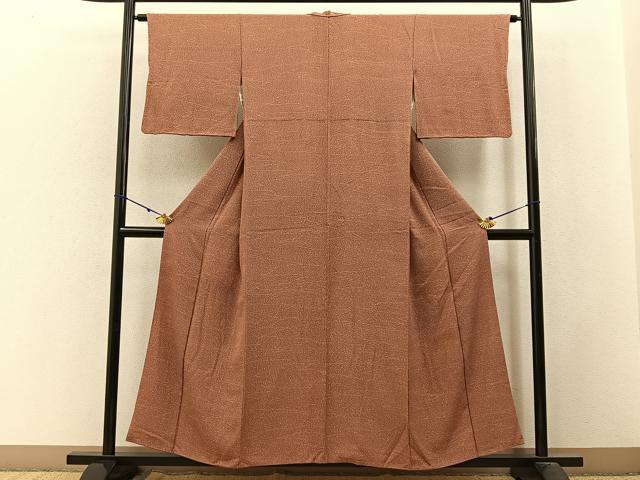 平和屋着物■上質な小紋　霞文　たたき染め　正絹　逸品　BAAW9827hj