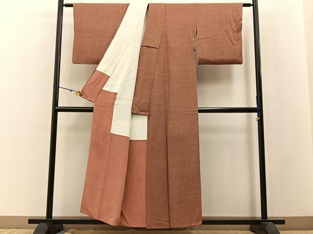 平和屋着物■上質な小紋　霞文　たたき染め　正絹　逸品　BAAW9827hj