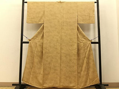 平和屋着物■上質な小紋　鹿の子地紋　たたき染め　正絹　逸品　BAAW9828hj